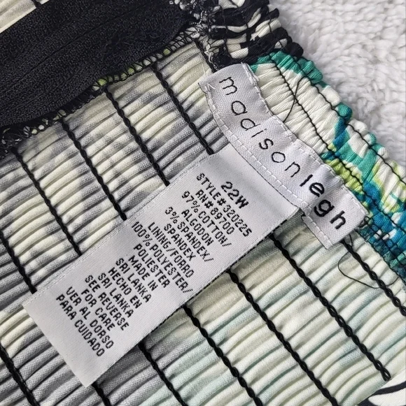 Madison Leigh Dress w/Built in Bra Turquoise/Black Floral Women's Size 22W NWT - Picture 5 of 12